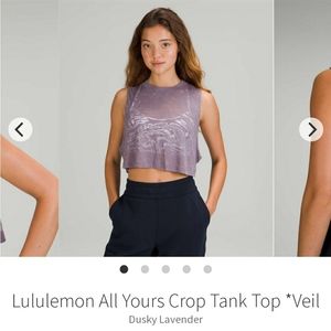 Lulu lemon All Yours Crop *Veil Top Size 6